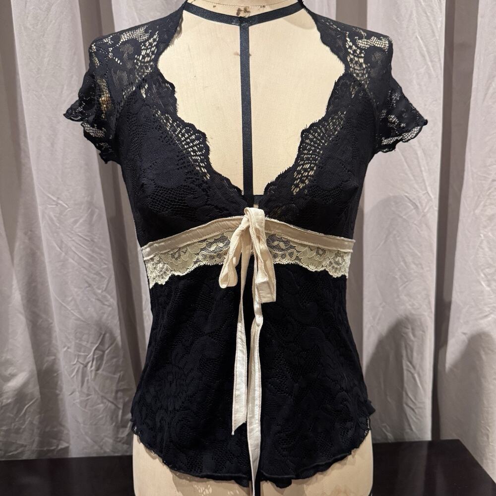 Ann Ferriday Rare Cameo Sweetheart Portrait Top S